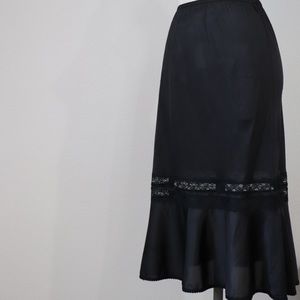Vintage black silk slip skirt